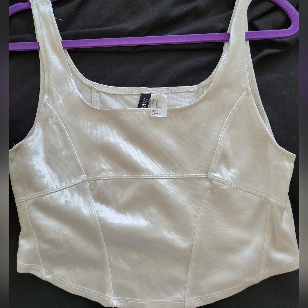 White H&M Satin Tank Top